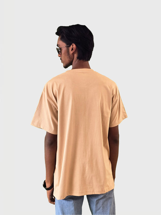 Beige Drop-Shoulder Tees