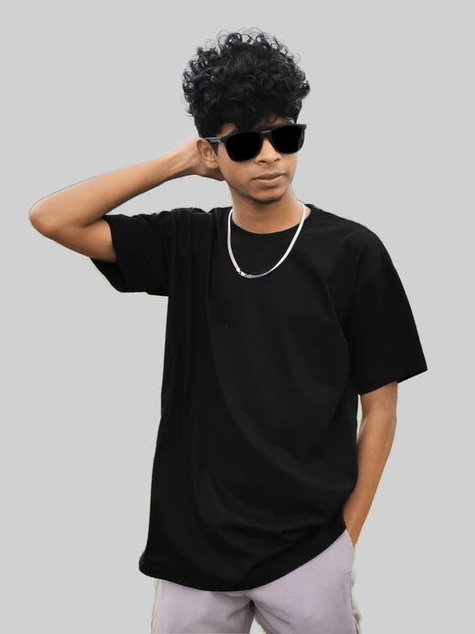 Black Drop-Sholder Tee