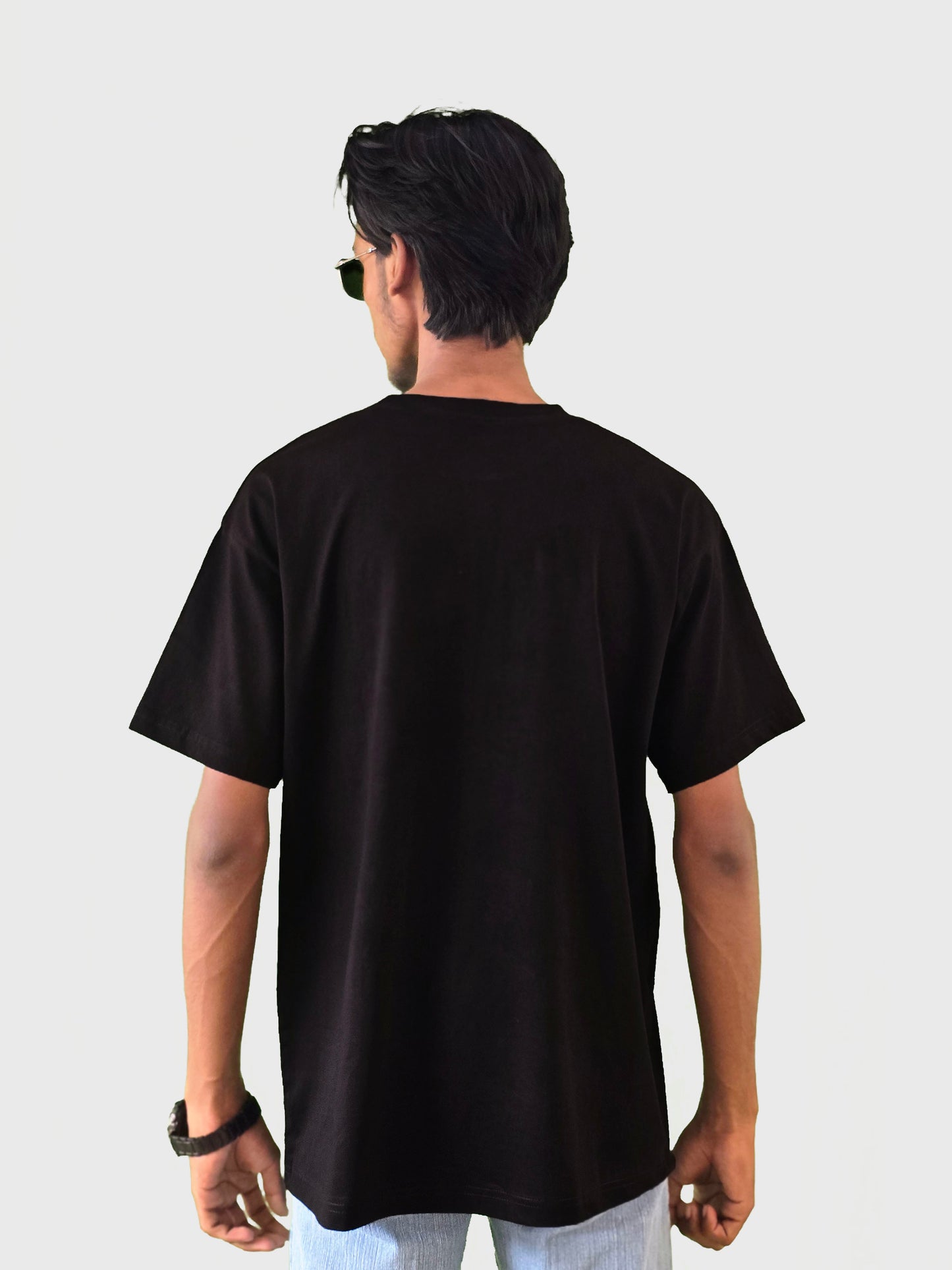 Black Drop-Sholder Tee