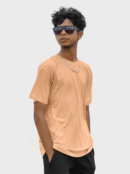 Beige Drop-Shoulder Tees