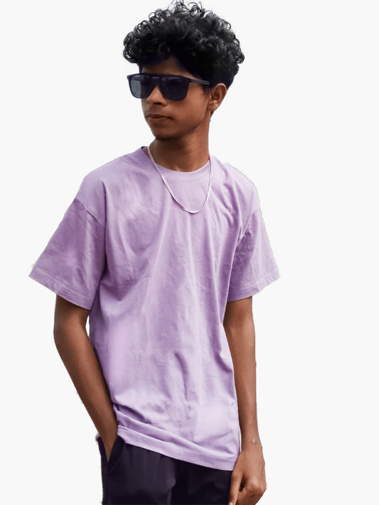 Pastel Purple Drop-Shoulder Tee