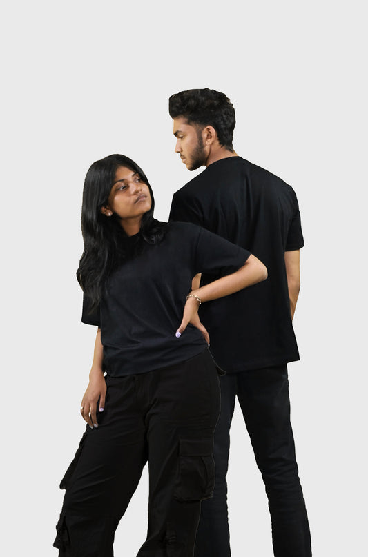 Black Drop-Sholder Tee