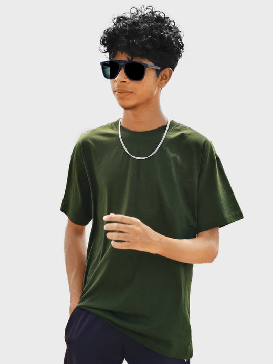 Olive Green Drop-Shoulder Tees